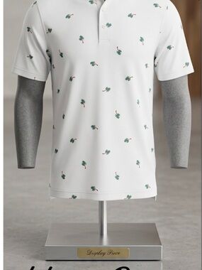 Johnnie-O White Palm-Print Polo Shirt